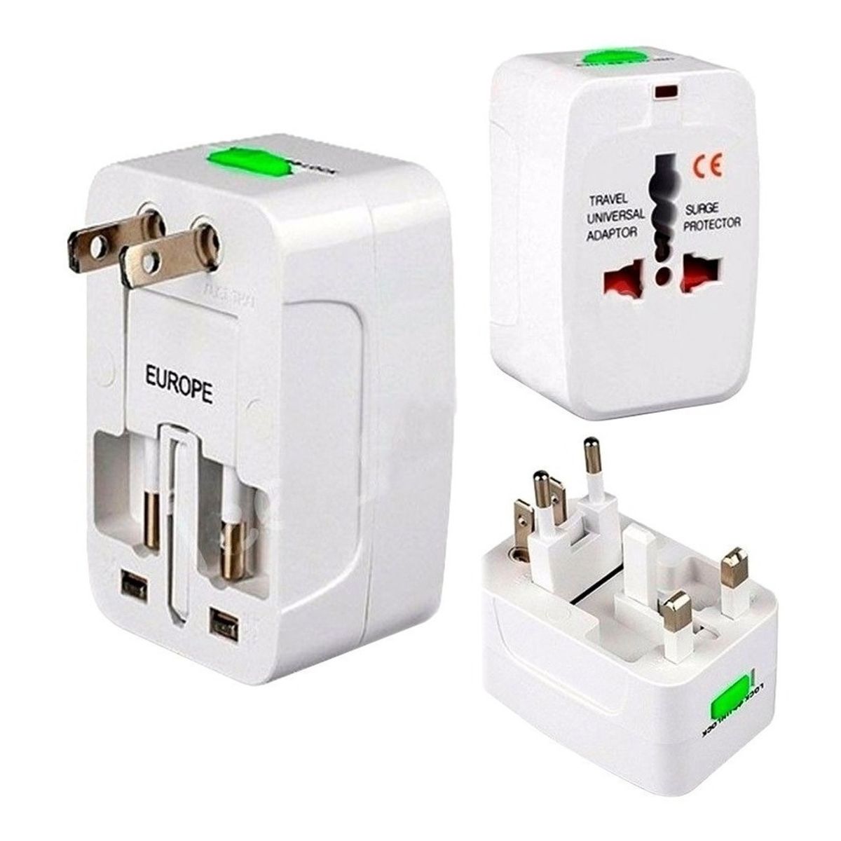 GENERICO - Adaptador Eléctrico Universal Toma Corriente Con Protección Multicontacto Para Viaje