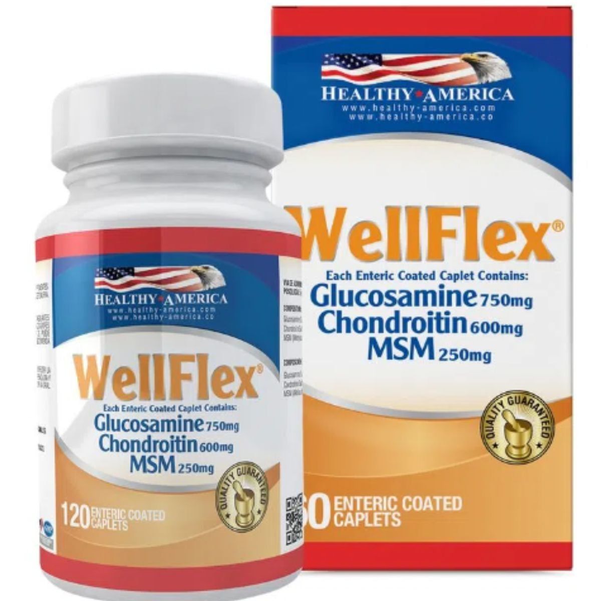 HEALTHY AMERICA - WellFlex Glucosamina 120 Caplets - Healthy America