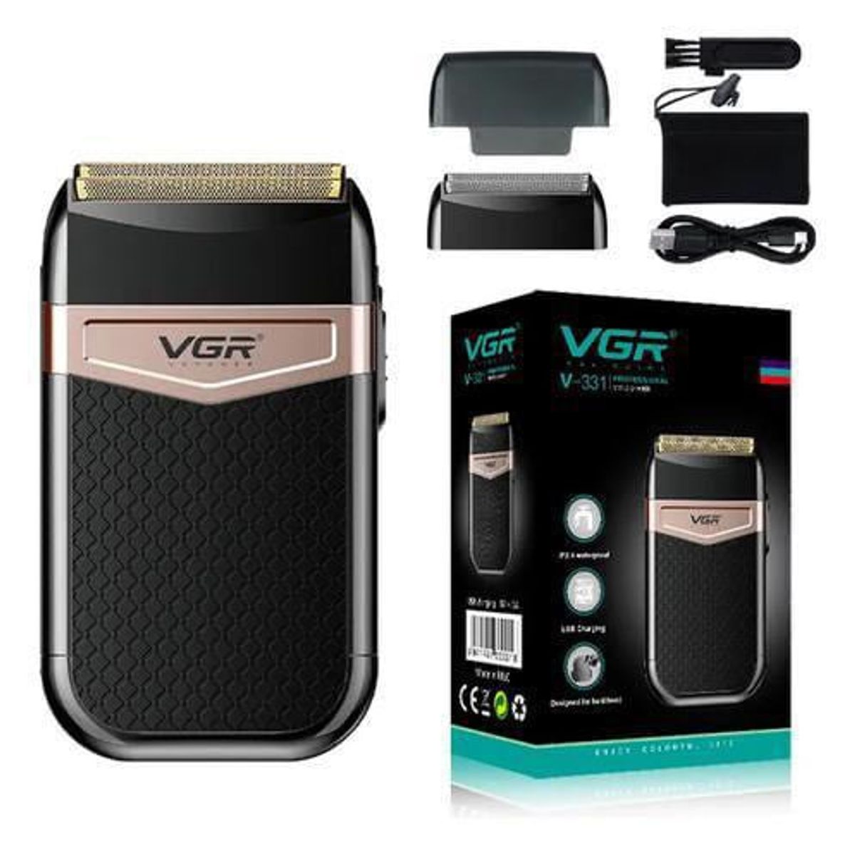 VGR - Afeitadora Shaver Corta Barba Calvo Vgr V-331 Recargable