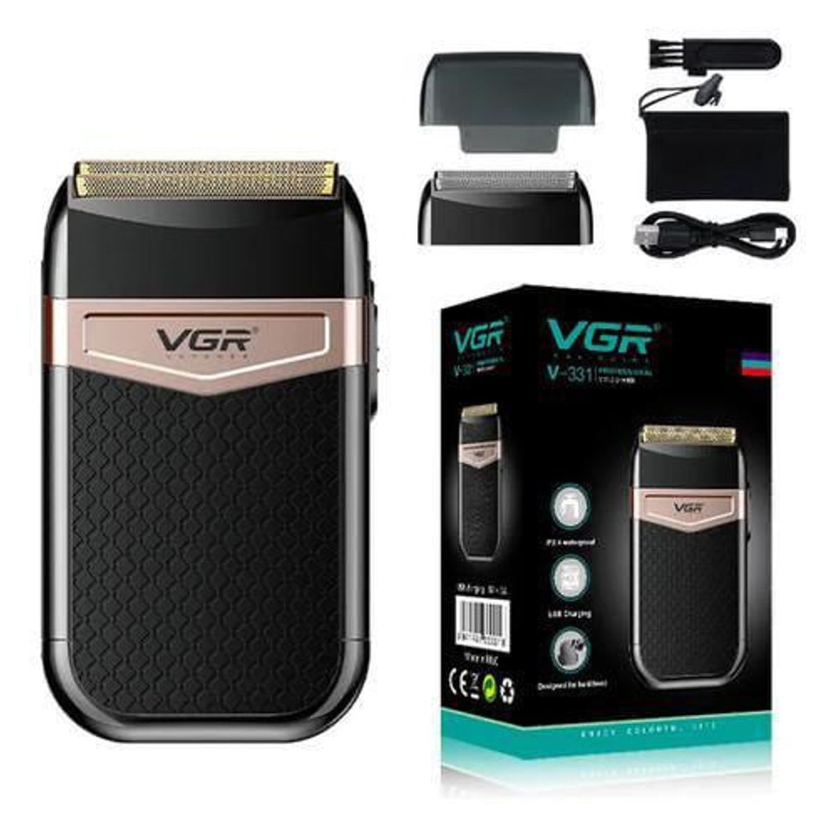 VGR - Afeitadora Shaver Corta Barba Calvo Vgr V-331 Recargable