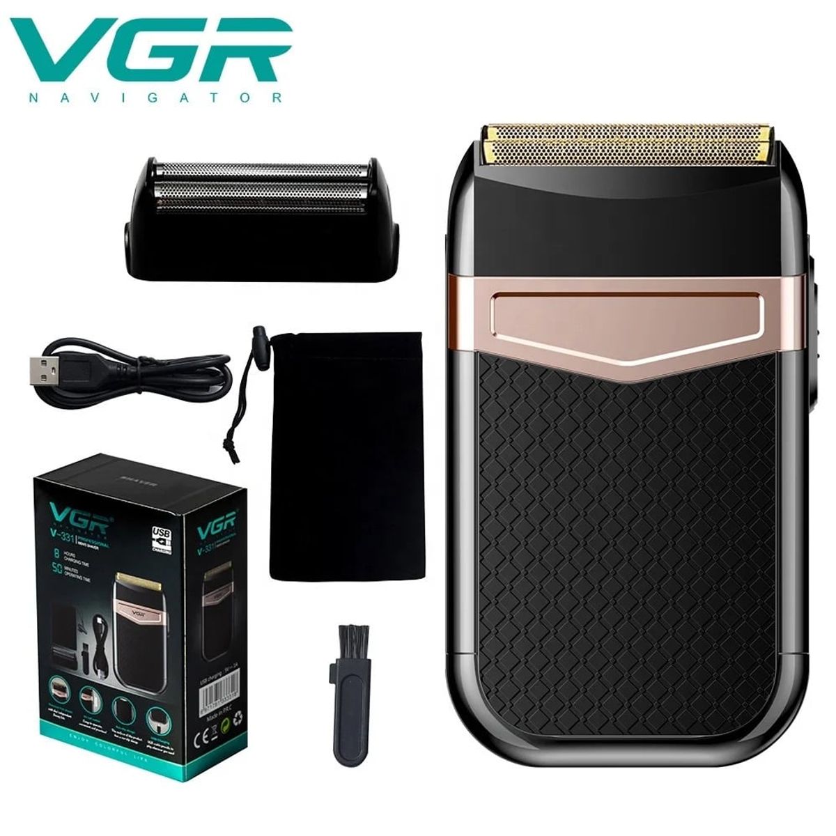 VGR - Afeitadora Shaver Corta Barba Calvo Vgr V-331 Recargable