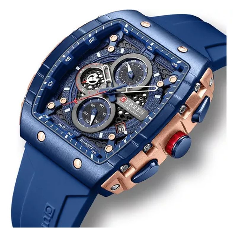 CURREN - Reloj Curren Deportivo Azul para Hombre