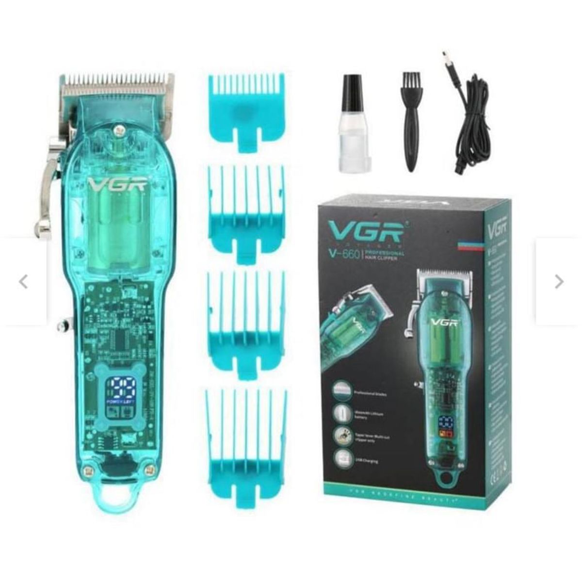 VGR - Maquina Corta Pelo y Barba Vgr V-660 Peluquera Azul Profesional Nueva