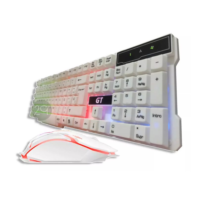 GENERICO - Combo Gamer Mouse Y Teclado Usb 15m Retroiluminado Luz Led
