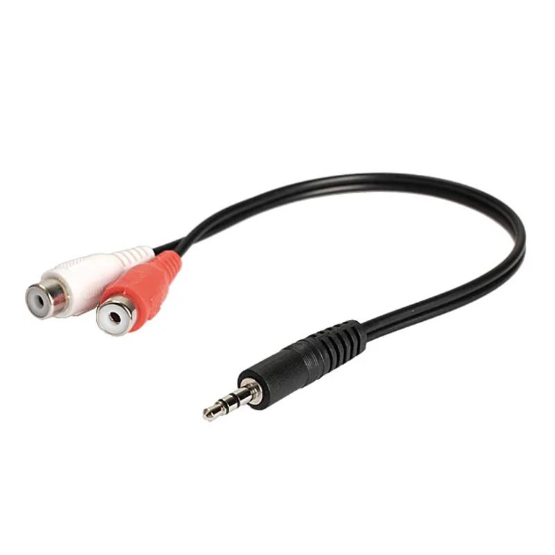 GENERICO - Cable De Audio Estereo 3,5mm Macho A 2 Rca Hembra Long 27cm