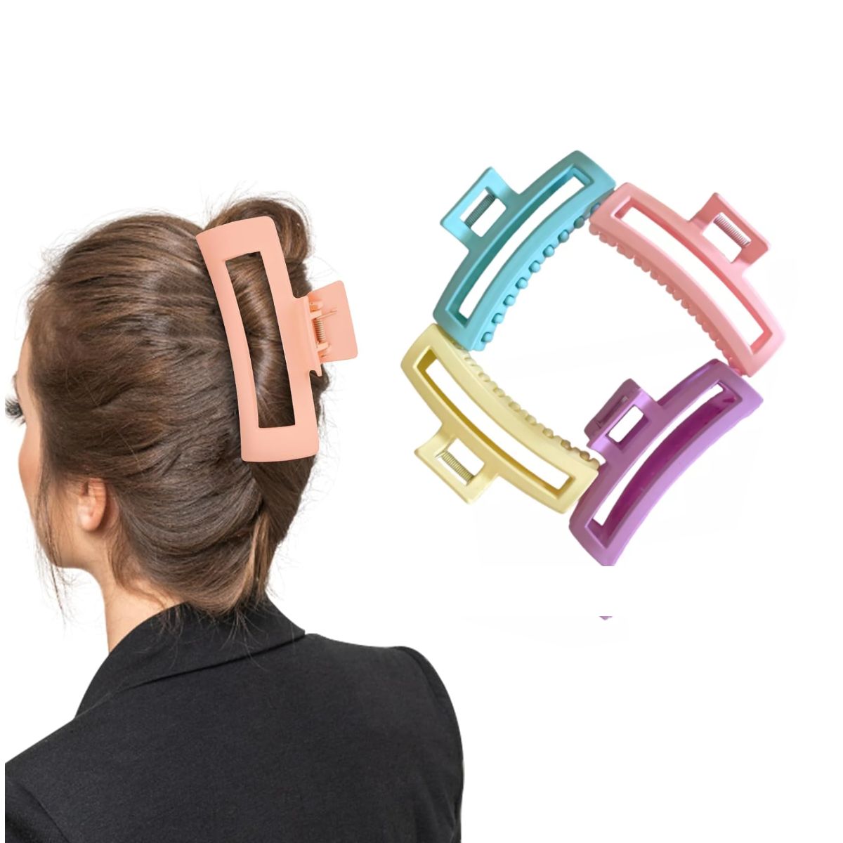 GENERICO - Gancho X 2 Unid Caimán Pinza Gancheta Grande de Cabello-