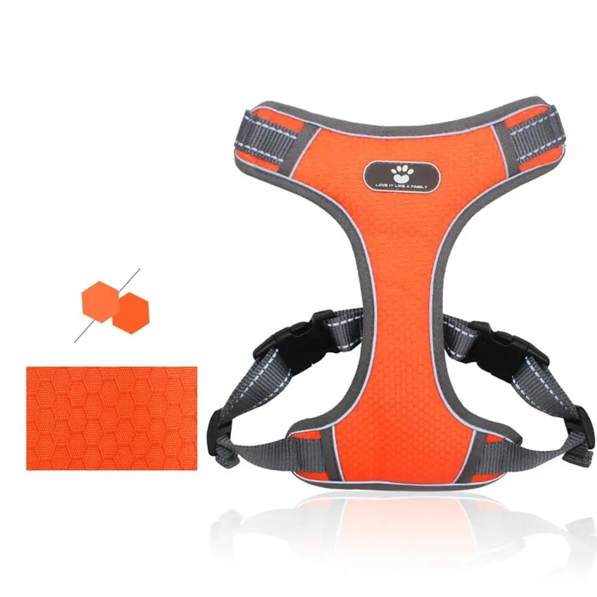 GENERICO - Arnés Razas Medianas y Grandes Chaleco Reflectivo Naranja L