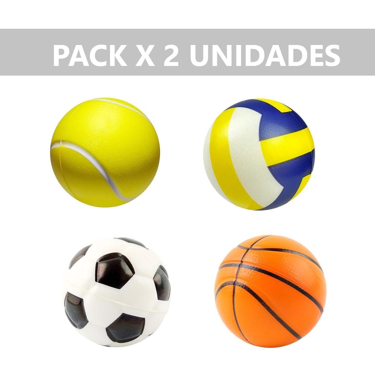 GENERICO - Pelota Antiestrés X 2 Unid Deportivas Terapia Masajes