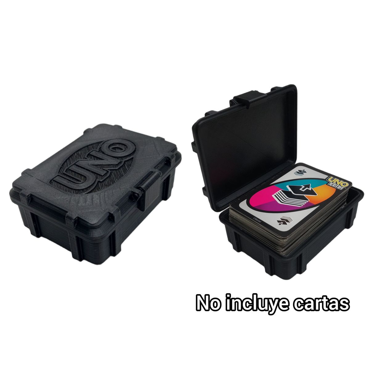 GENERICO - Estuche plástico para juego de cartas de UNO negro