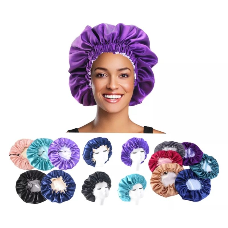 GENERICO - Gorro De Satín Para Dormir Set X6 Unds Doble Faz Ajustable