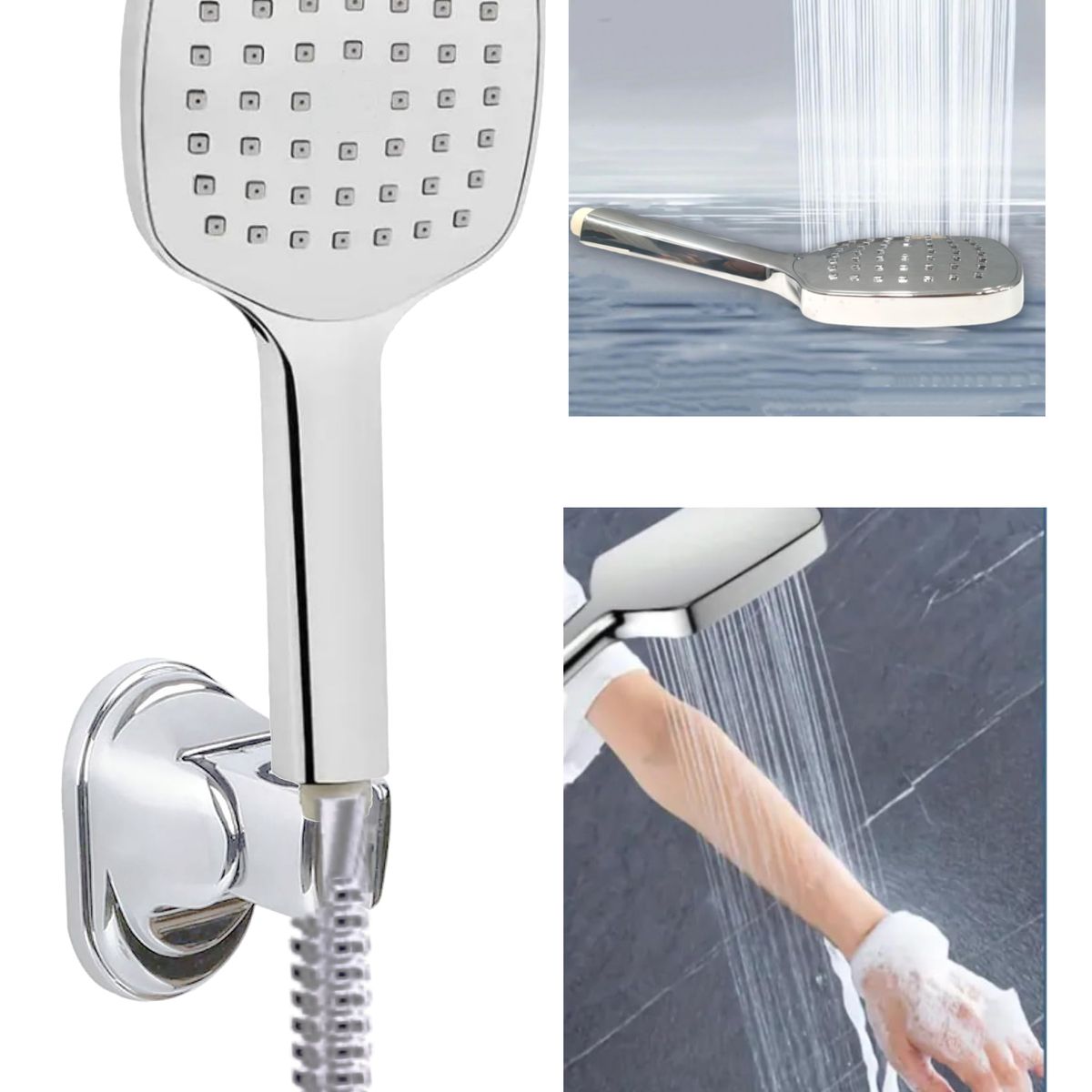 GENERICO - Kit Teleducha Lluvia Cascata - Desviador -manguera -soporte