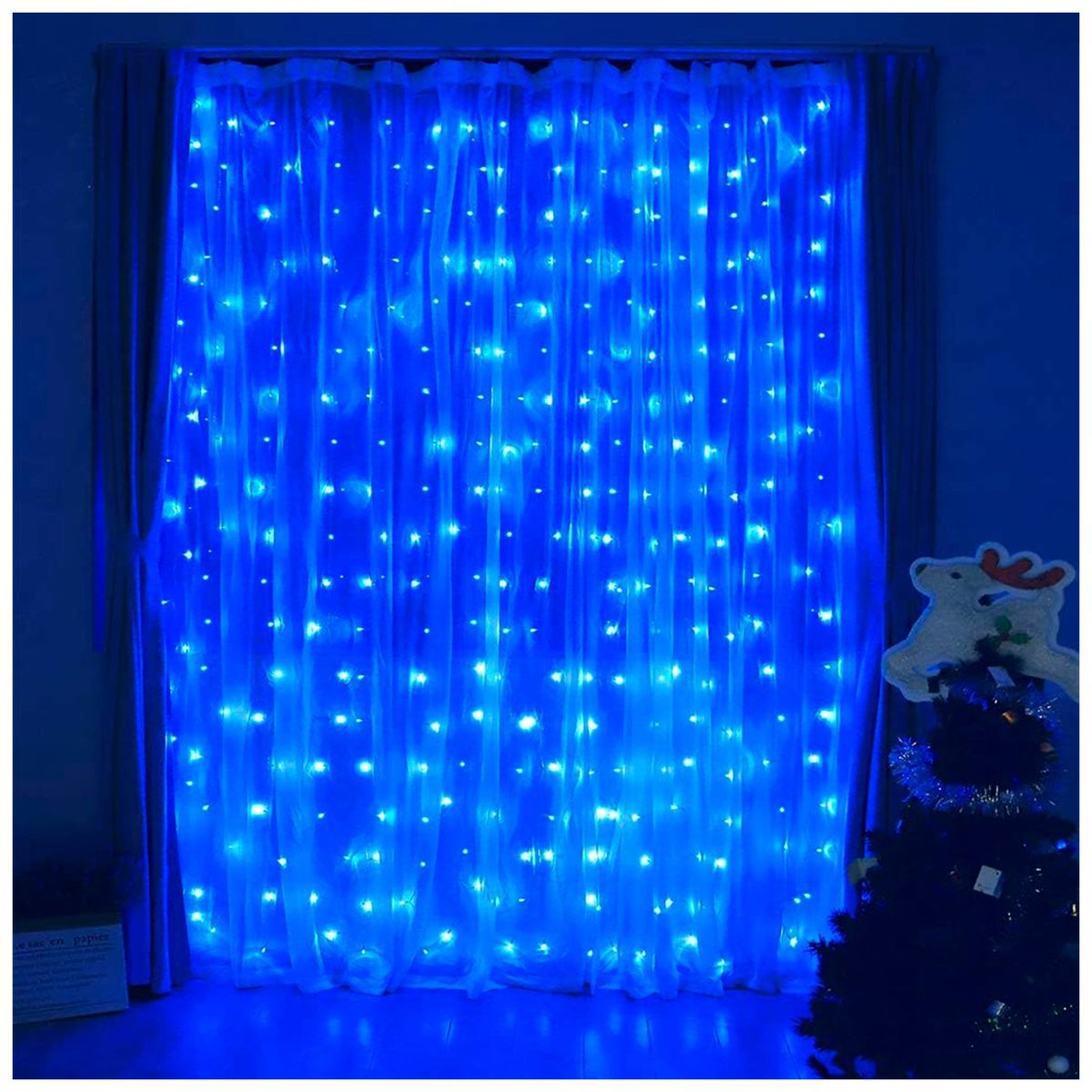 MULTIPLACE COLOMBIA - Cortina de Luces de navidad decorativas para interiores 300X200 CM