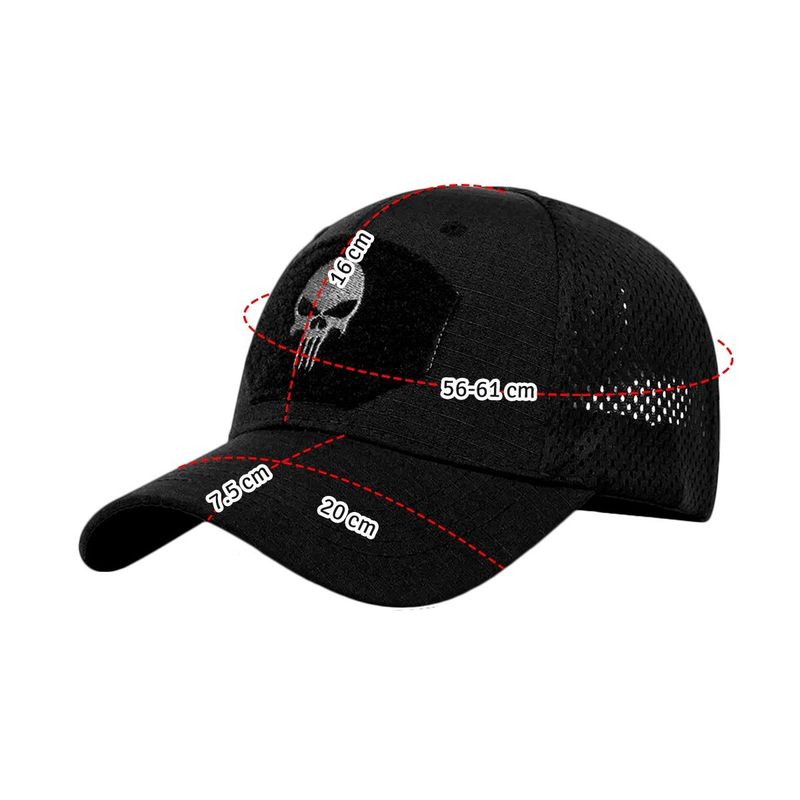 COMPRALOENCASA COM - Gorra Calavera Ajustable Cachucha Con Velcro Para Parches GTC01