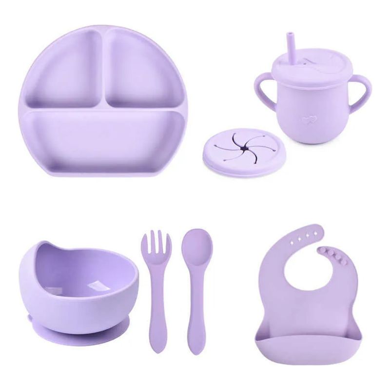 MUNDO BEBE - Kit Alimentación Completo Para Bebes Libre De Bpa LILA