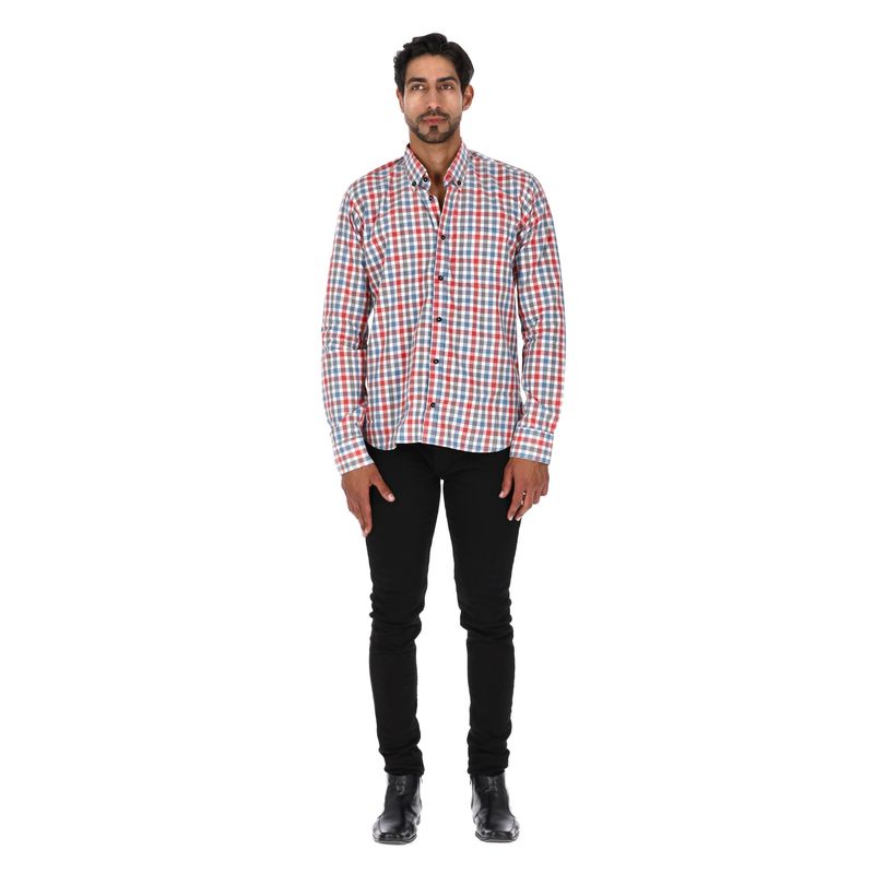 LA CHAQUETERIA - Camisa en Algodón 100% LCC2304 Rojo Azul Blanco