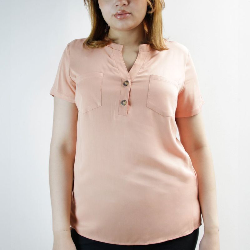 L Y H - Blusa Para Mujer Manga Corta Fucsia Marca L&H