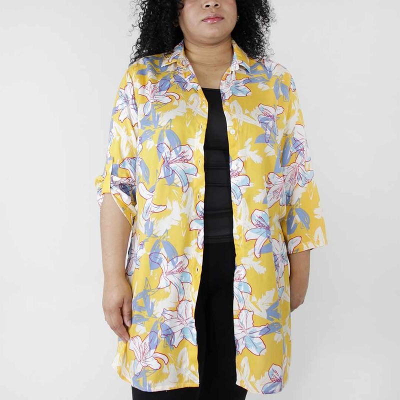 L Y H - Bluson Para Mujer Manga 34 Amarillo Marca L&H