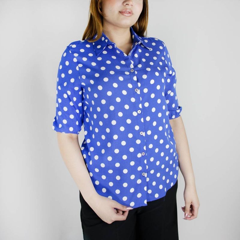 L Y H - Blusa Para Mujer Manga 34 Azul Marca L&H