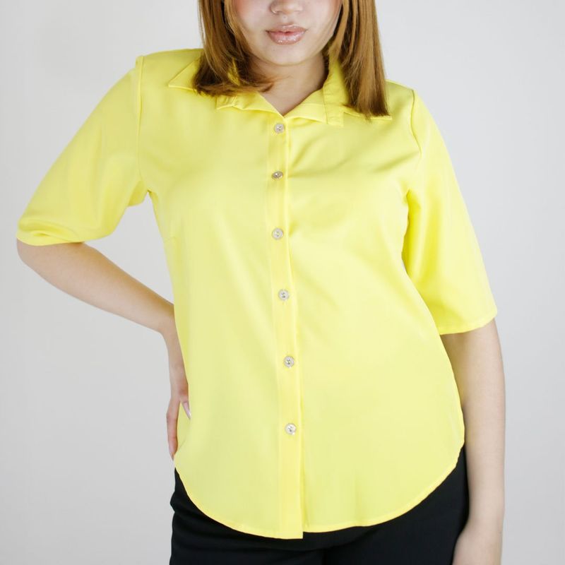 L Y H - Blusa Para Mujer Manga 34 Amarillo Marca L&H