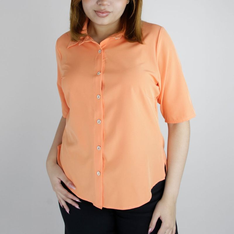 L Y H - Blusa Para Mujer Manga 34 Naranjo Marca L&H