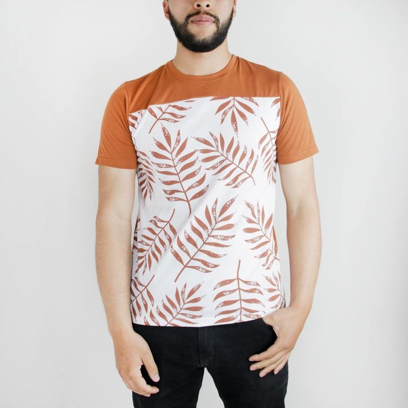 L Y H - Camiseta Para Hombre Manga Corta Naranjo Marca L&H
