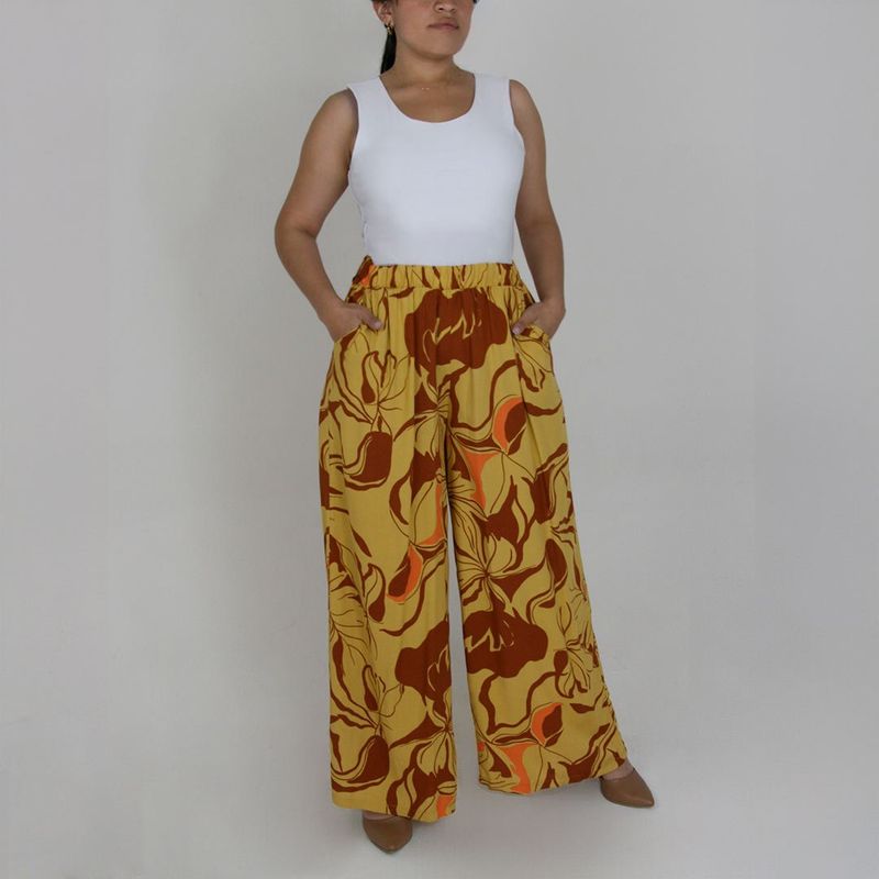 L Y H - Pantalon Para Mujer Naranjo Marca L&H