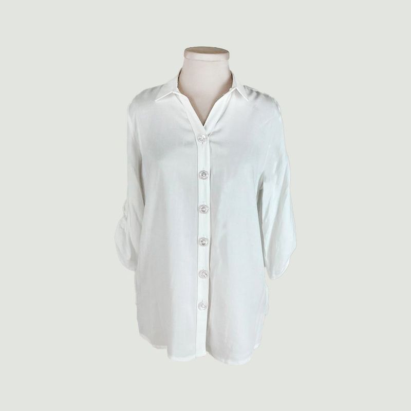 L Y H - Blusa Para Mujer Manga 34 Blanco Marca L&H