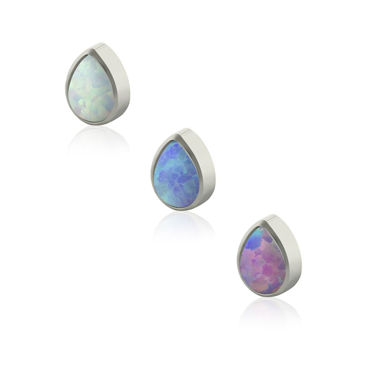 AGHA JEWELRY - Titanio Aretes Piercing Gota Opal para Lóbulo
