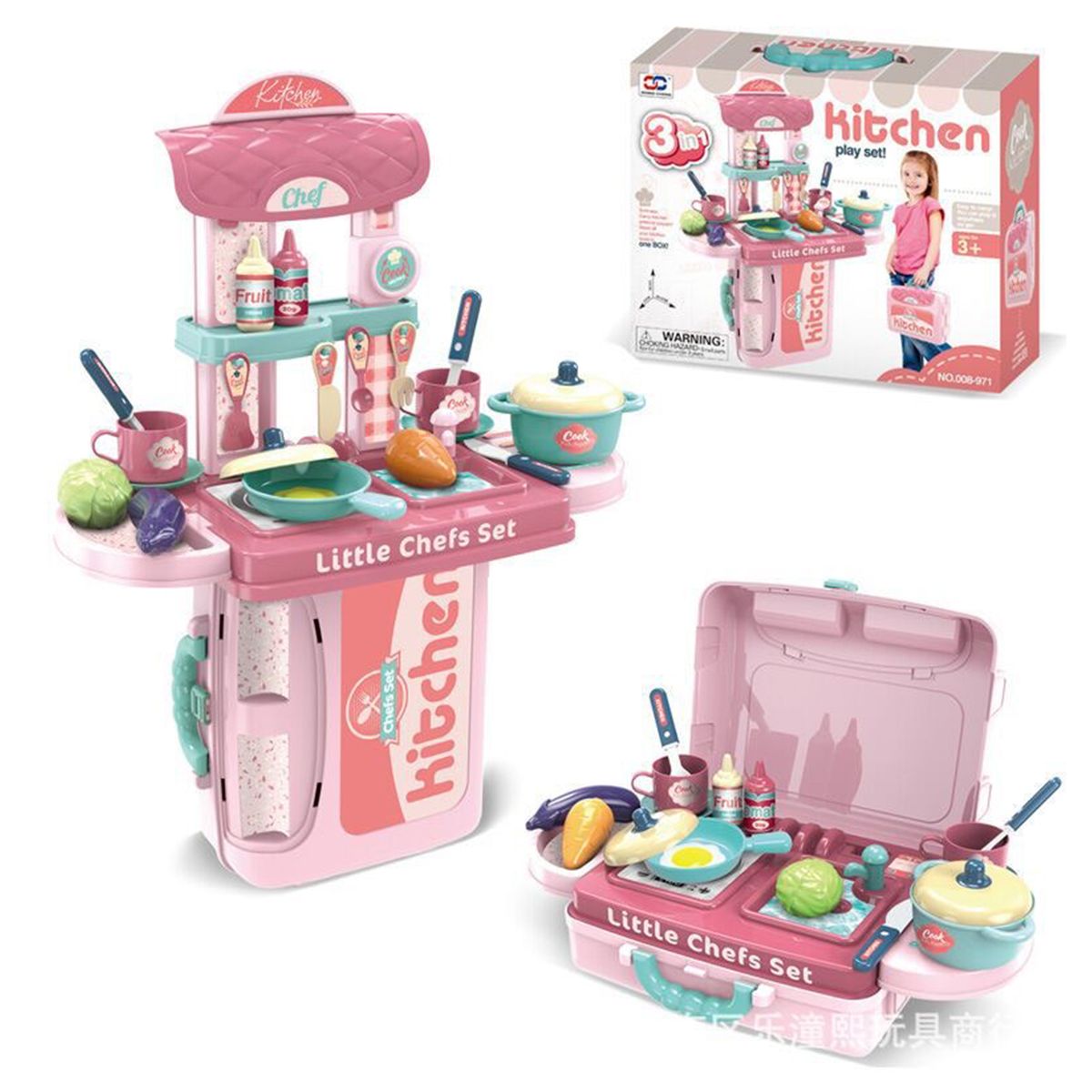 KITCHEN ART - Cocina para niña infantil portatil importada de alta calidad-