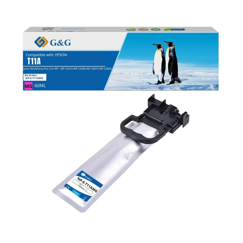 NEW PRINT - Bolsa Tinta G&G compatible con EPSON T11A MAGENTA 60ML