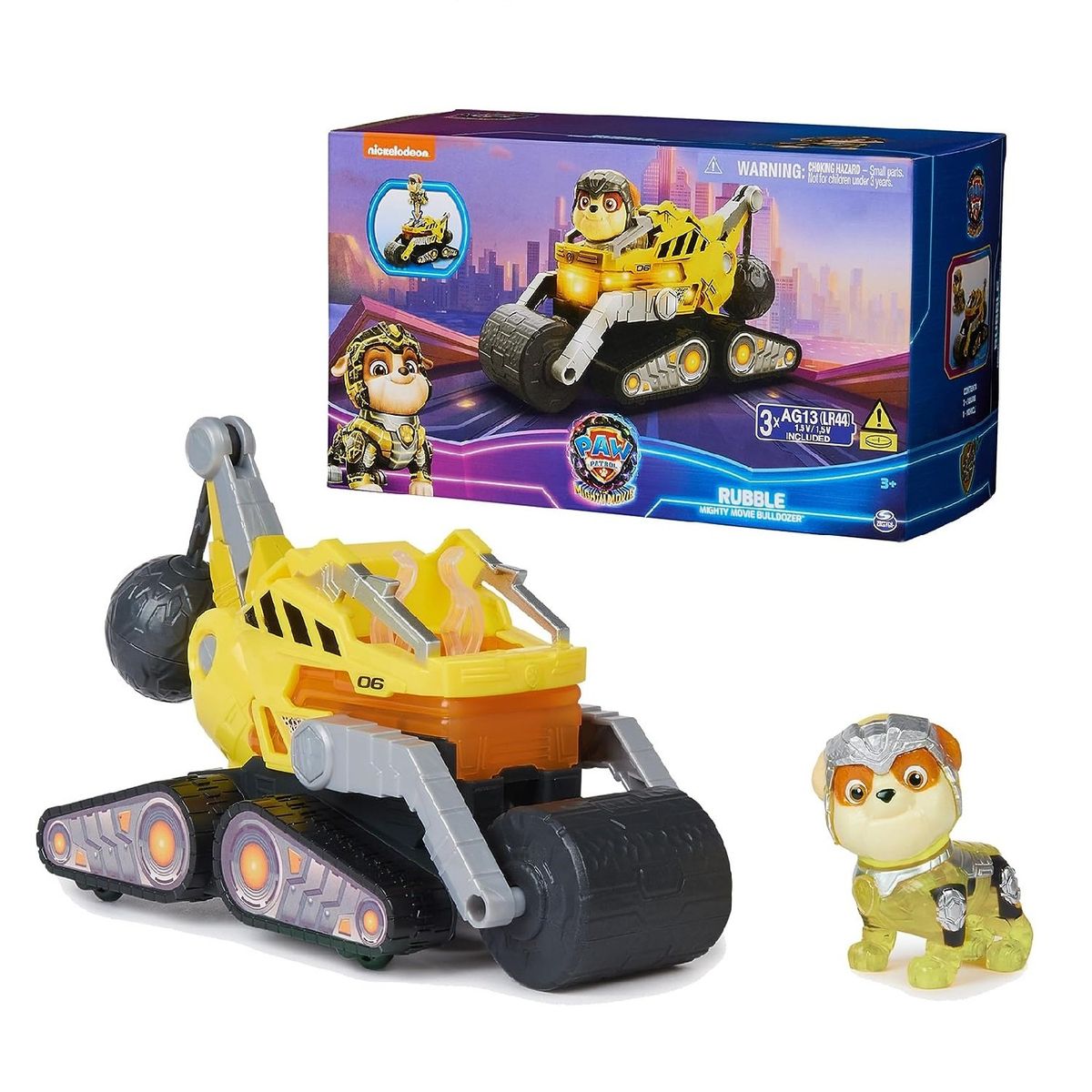 SPIN MASTER - Paw Patrol Carritos Mighty Pups Rubble Luces Y Sonidos