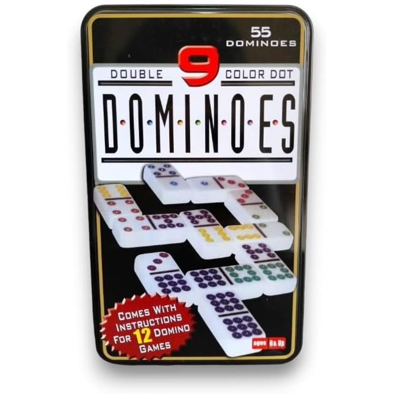 GENERICO - Dominó de Puntos de Doble ColorJuego de Mesa  55 Piezas