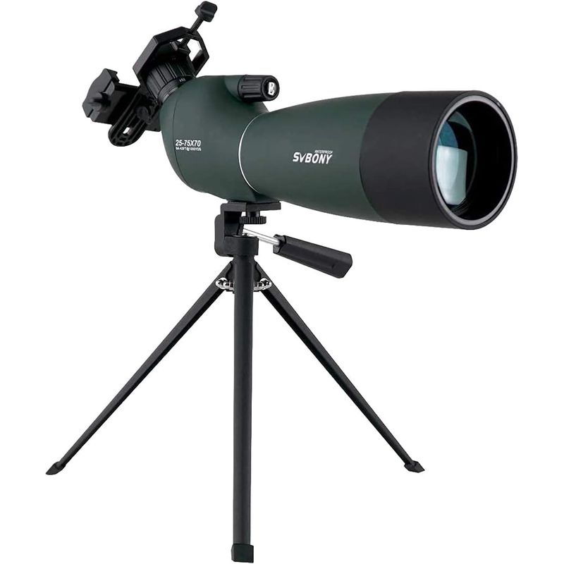 GENERICO - Telescopio telescópico Svbony Sv28 25-75x70 de color verde oscuro