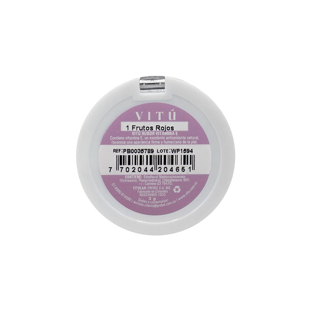 VITU - Rubor Vitú Compacto Vitamina E Tono 01 Frutos Rojos