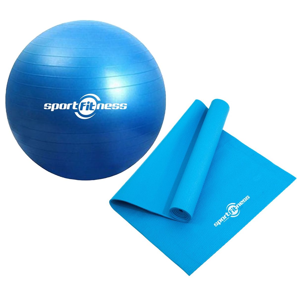 SPORTFITNESS - Mat Yoga + Pelota 65cm Sportfitness Pilates Gimnasia Gym