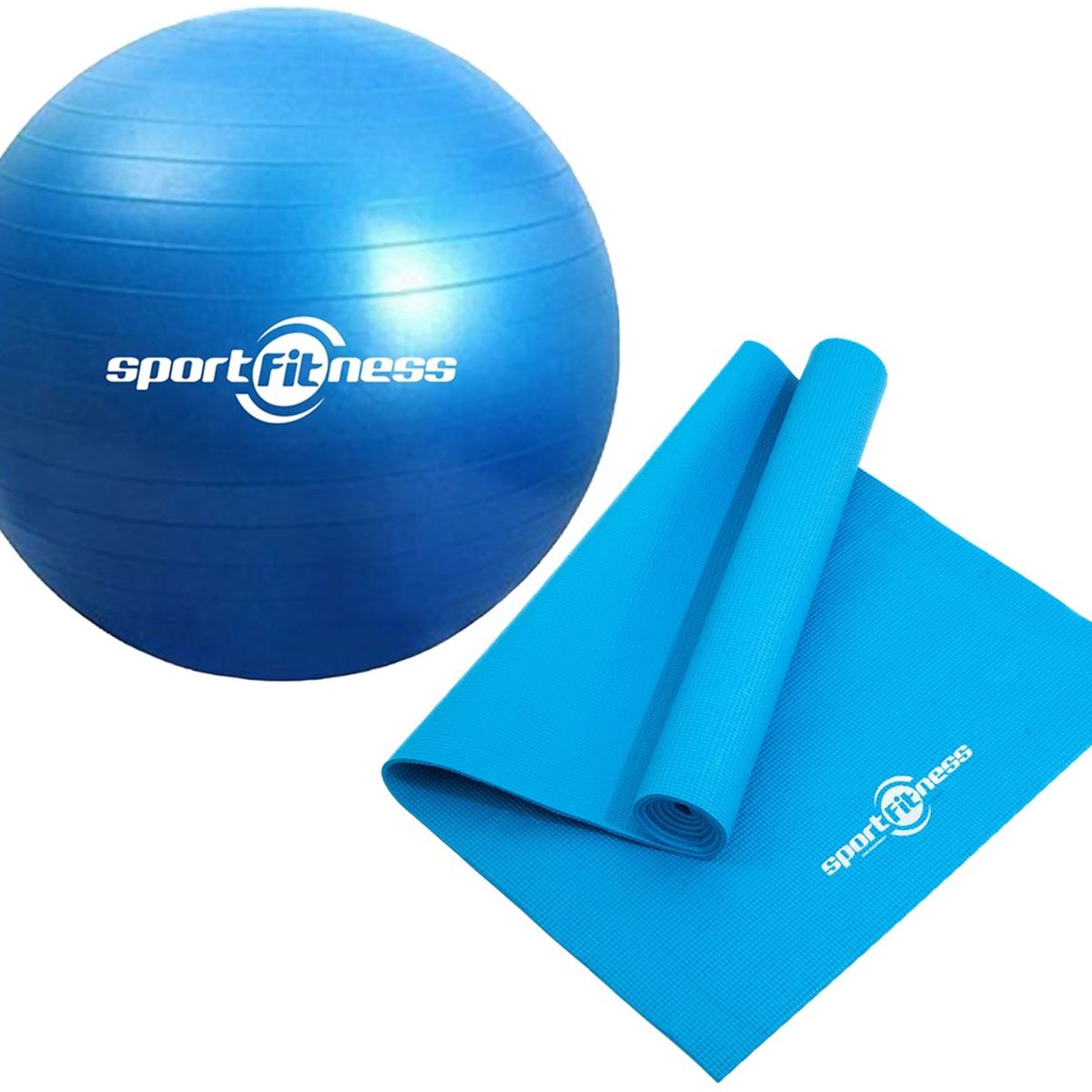 SPORT FITNESS - Mat Yoga + Pelota 65cm Sportfitness Pilates Gimnasia Gym
