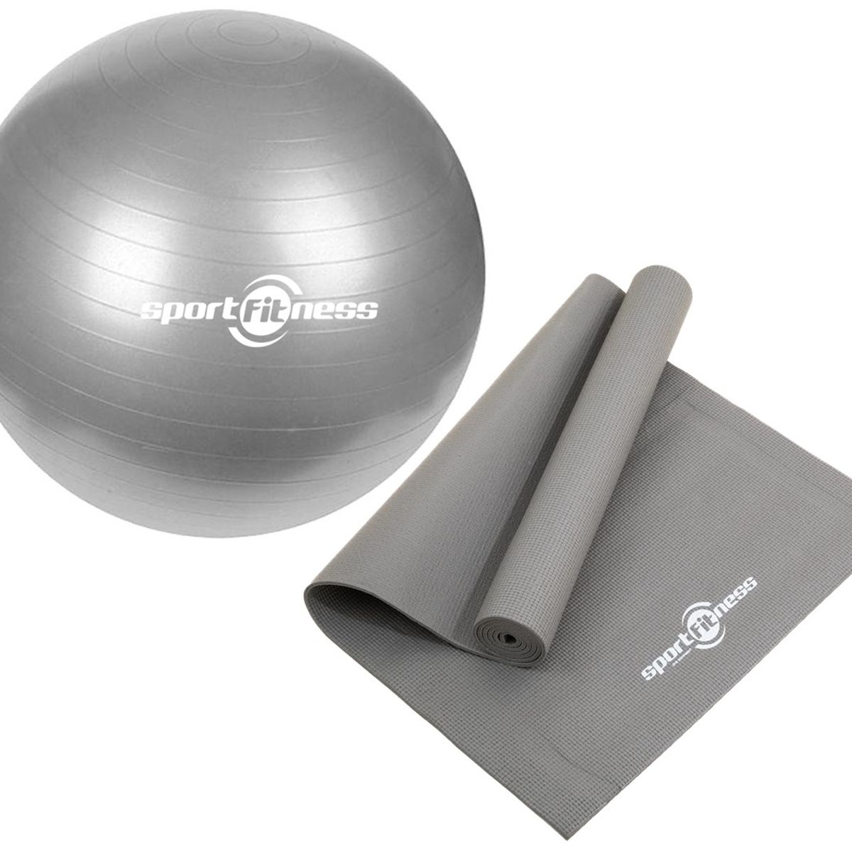 SPORTFITNESS - Mat Yoga + Pelota 65cm Sportfitness Pilates Gimnasia Gym