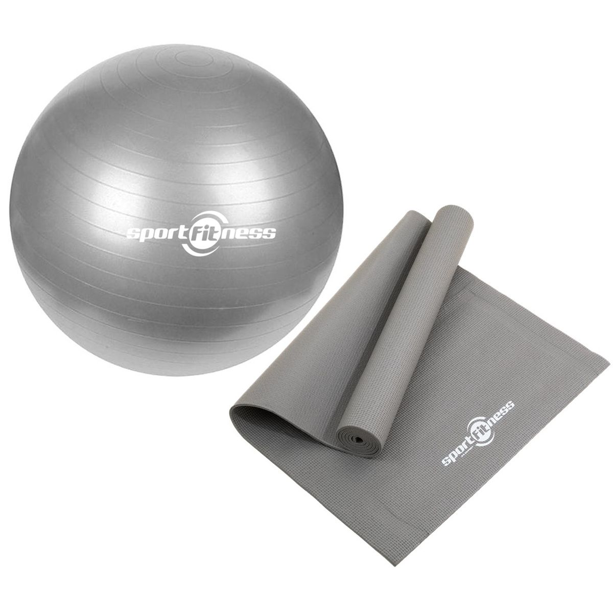 SPORTFITNESS - Mat Yoga + Pelota 65cm Sportfitness Pilates Gimnasia Gym