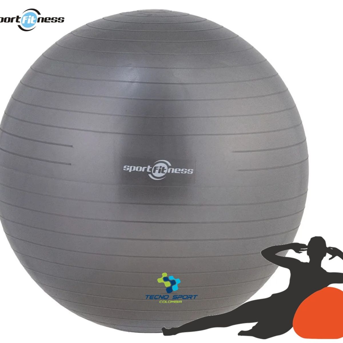 SPORTFITNESS - Mat Yoga + Pelota 65cm Sportfitness Pilates Gimnasia Gym