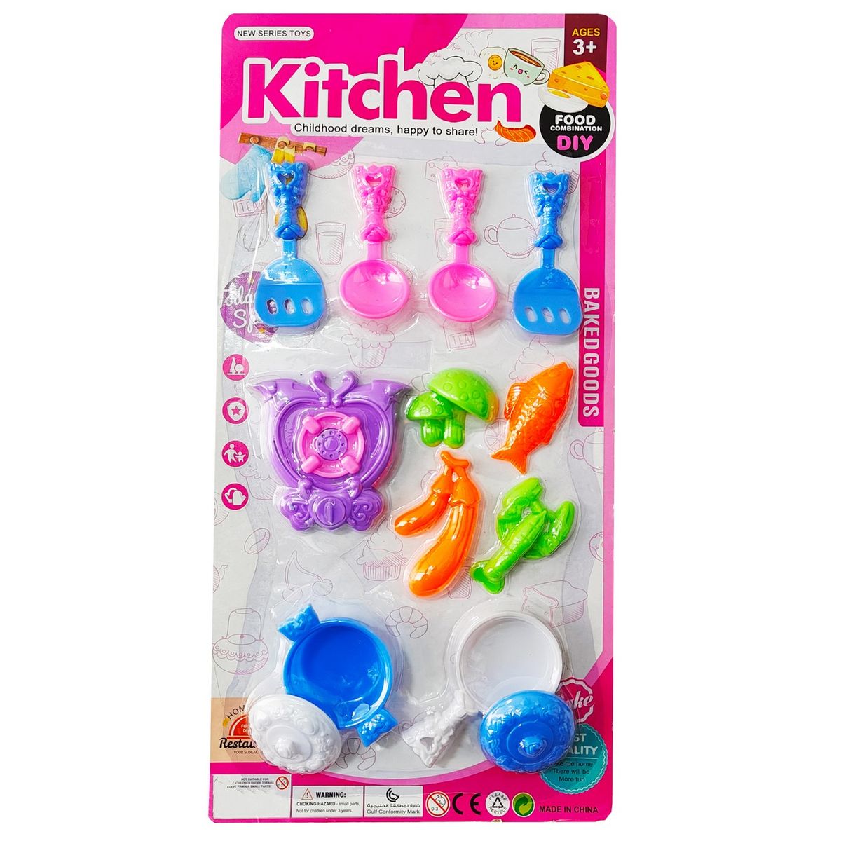 GENERICO - Cocina Sartenes Utensilios Y Verduras Juguete Niña Juego Rol