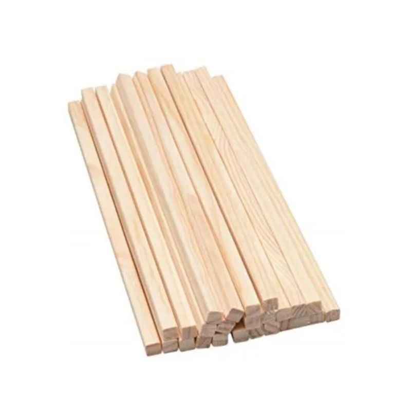 GARABATOS - Palo De Balso Madera Cuadrado De 3 Mm X 20 Uds