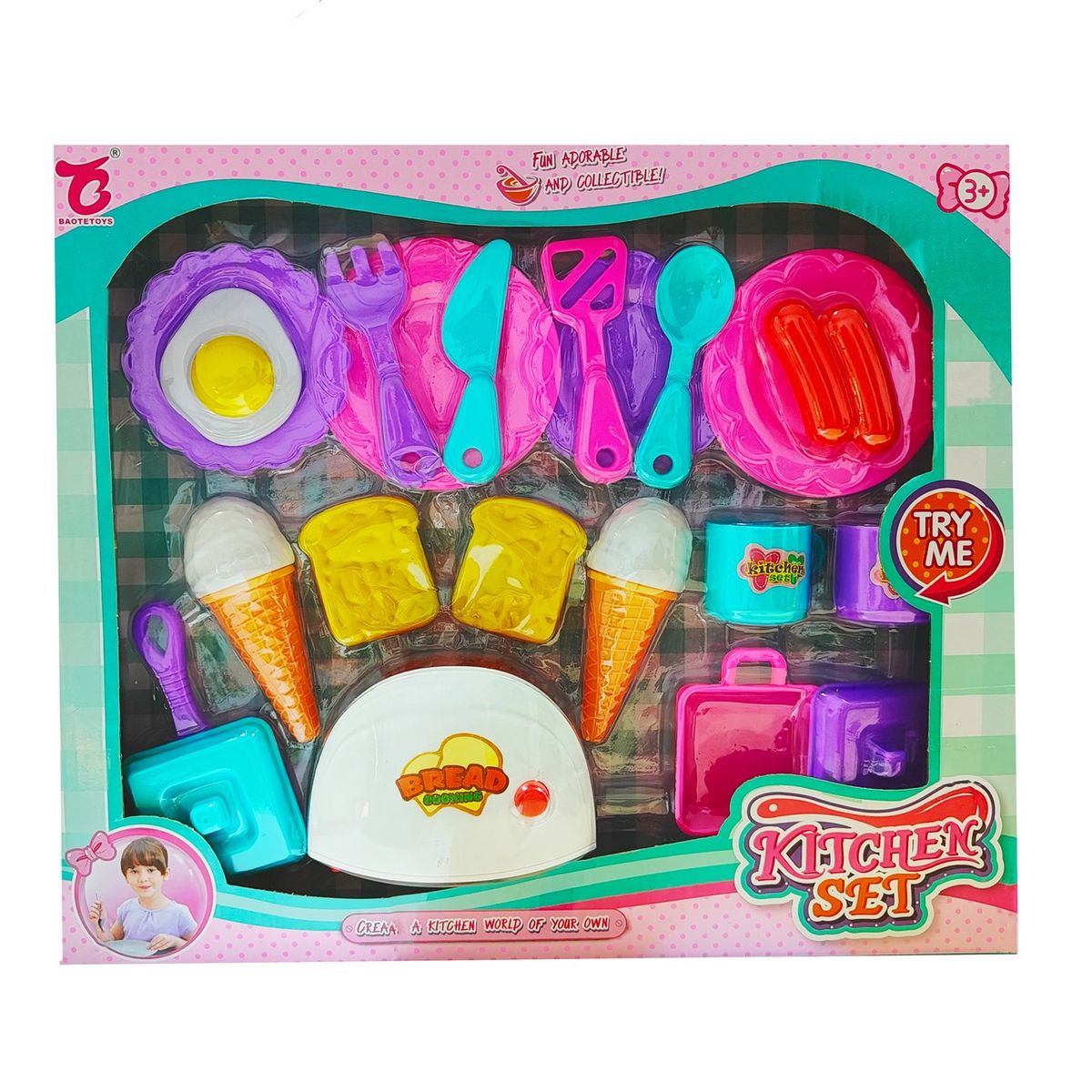 GENERICO - Cocina Platos Sandwichera Comida Juguete Rol Muñeca Niñas