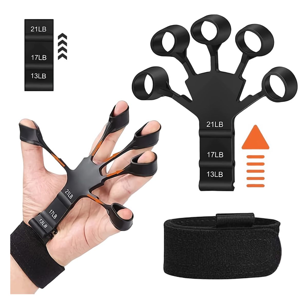 GENERICO - Ejercitador De Mano Grip Con Banda De Resistencia Para Antebrazo y Fortalecimiento Muscular