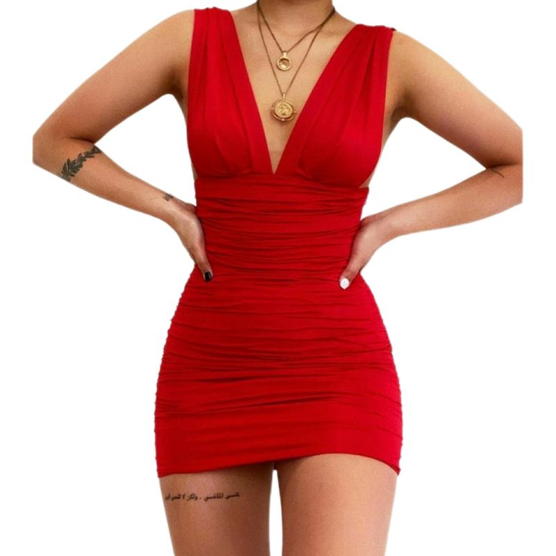 BAPU - Vestido corto fruncido