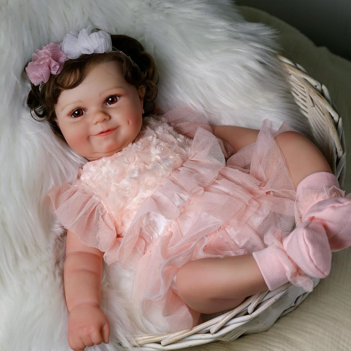 GENERICO - ❤Bebe Reborn❤ Adara ❤ Vestido Rosa ❤