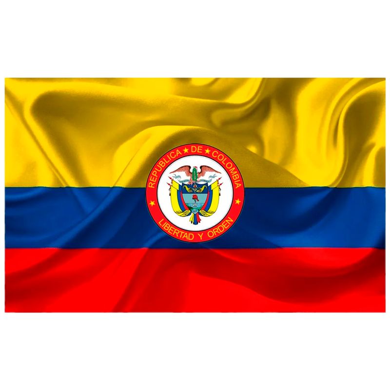 GENERICO - Bandera Colombia Escudo 150x90cm Exterior Grande Doble Cara