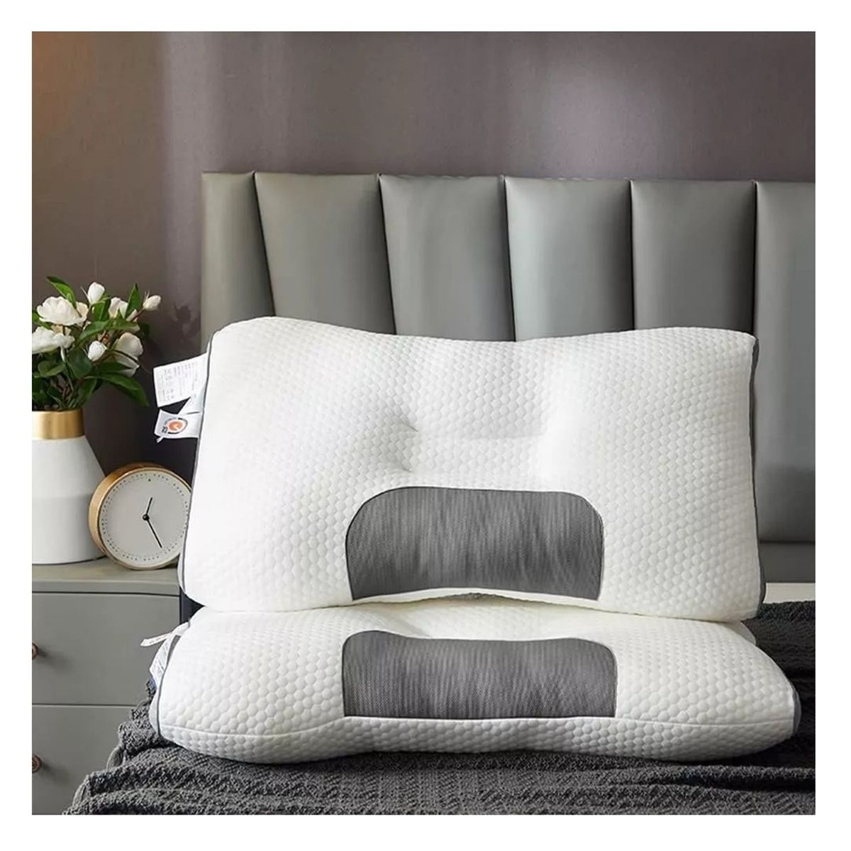 HOME - Set X 2 Almohada Cervical Algodón Ideal Masajes Spa Indeformable.