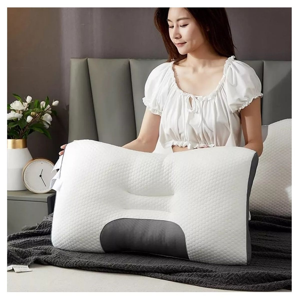 HOME - Almohada Cervical Algodón Ideal Para Masajes Spa Indeformable.