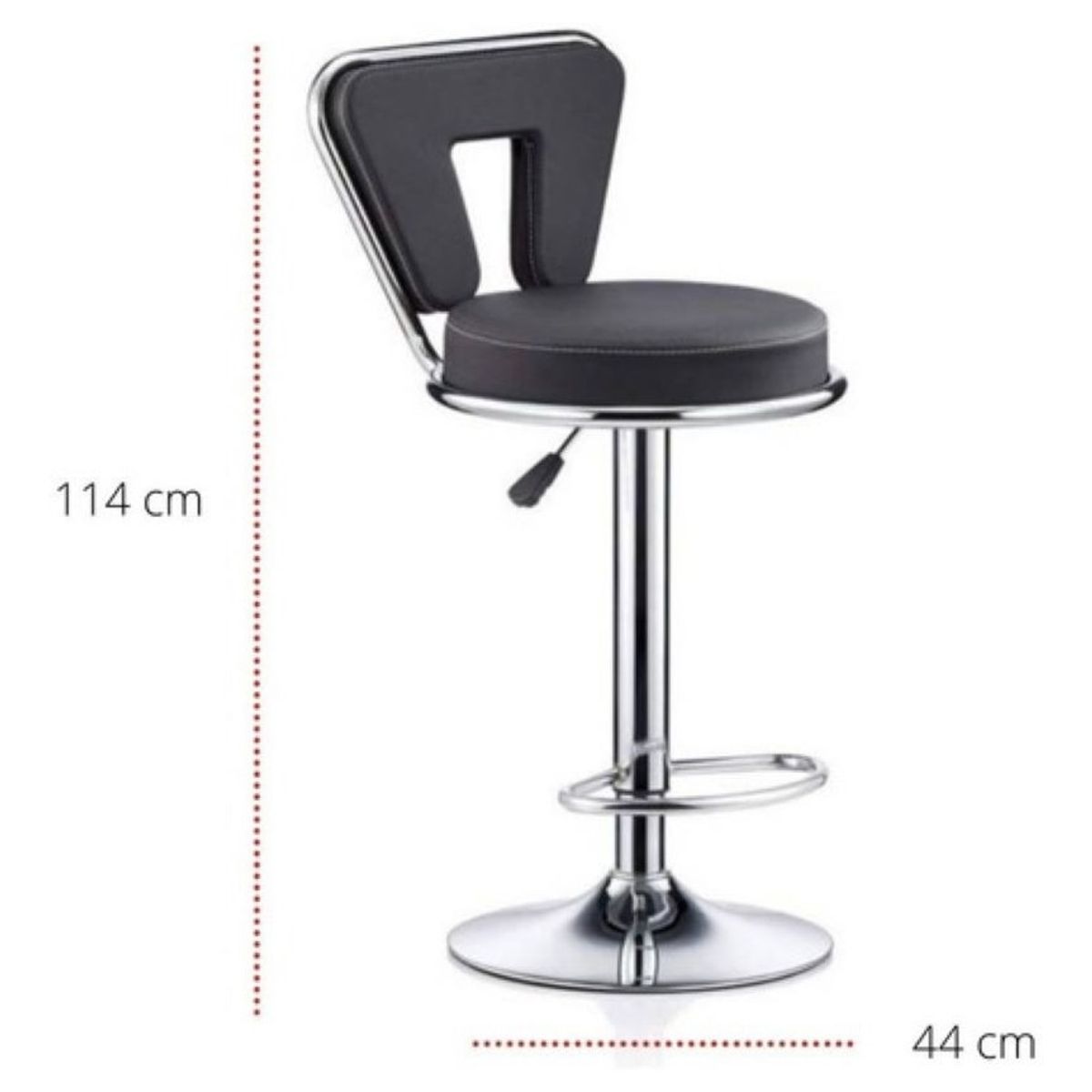 MOBLIHOUSE - Silla Bar Espaldar En U Negro
