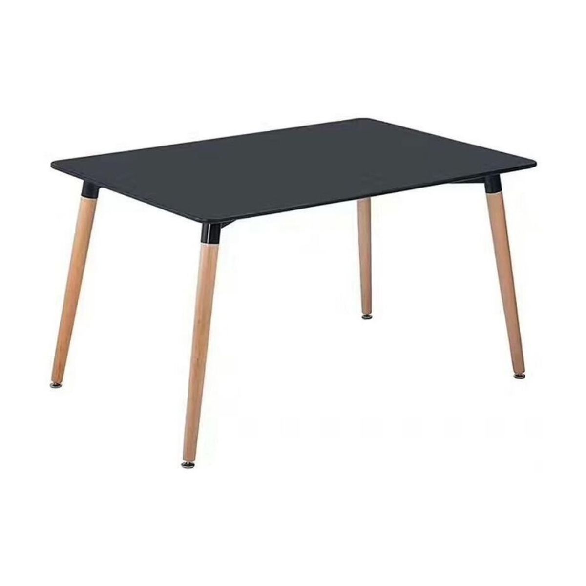MOBLIHOUSE - Mesa De Comedor 6 Puestos Negra 120x80x73cm Moblihouse_.